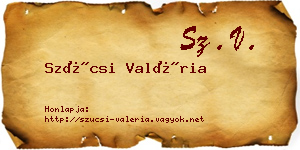 Szücsi Valéria névjegykártya